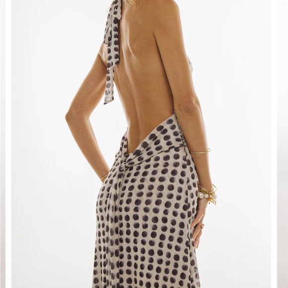 Resa Polka Dot Halter Maxi Dress - Chelsea maxi in Eclipse - Picture 2 of 3
